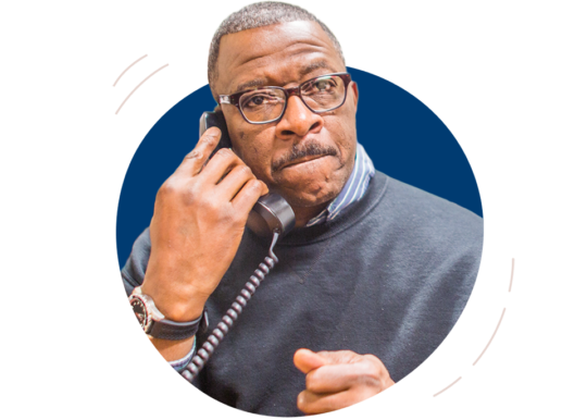 a staff member answers a call to our Warmline service, where community members get non-emergency mental health support and learn about available mental health and recovery resources relevant to them or their loved ones